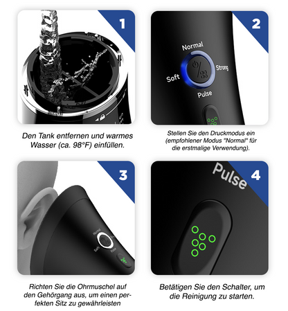 OhrRein Pro | Elektrisches Ohrwachs-Entfernungsset